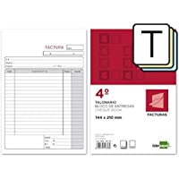 Liderpapel - Talonario Facturas Cuarto Original Y 2 Copias T316 Con I.V.A. Texto En Castellano.